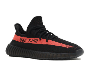 Men Adidas Yeezy Boost 350 V2 Core Black Red Stripe